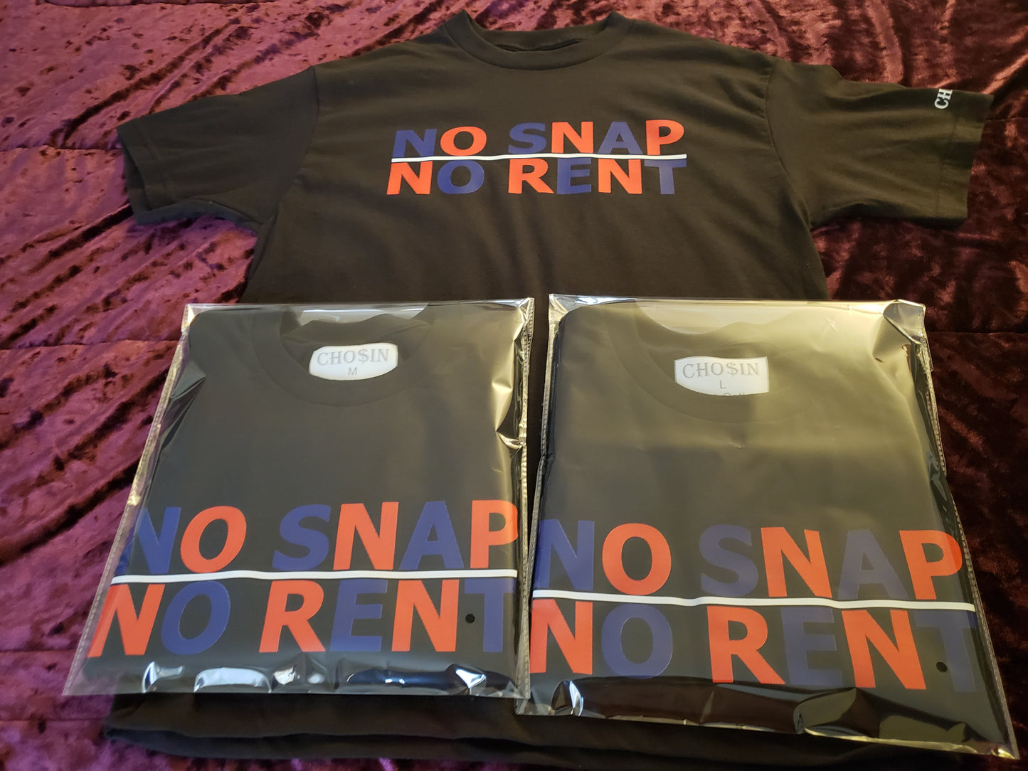 NO SNAP NO RENT Statement T-shirt